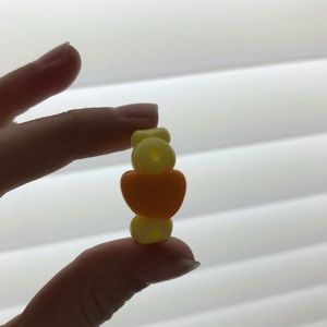 3 pack heart poly bead rings handmade